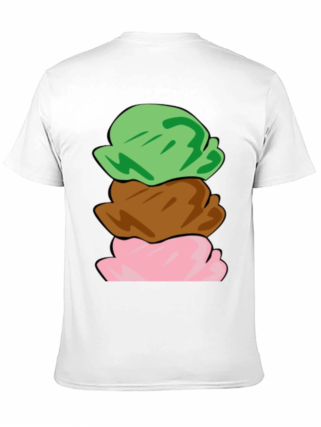 Camiseta Helado de Tres Bolas Divertida