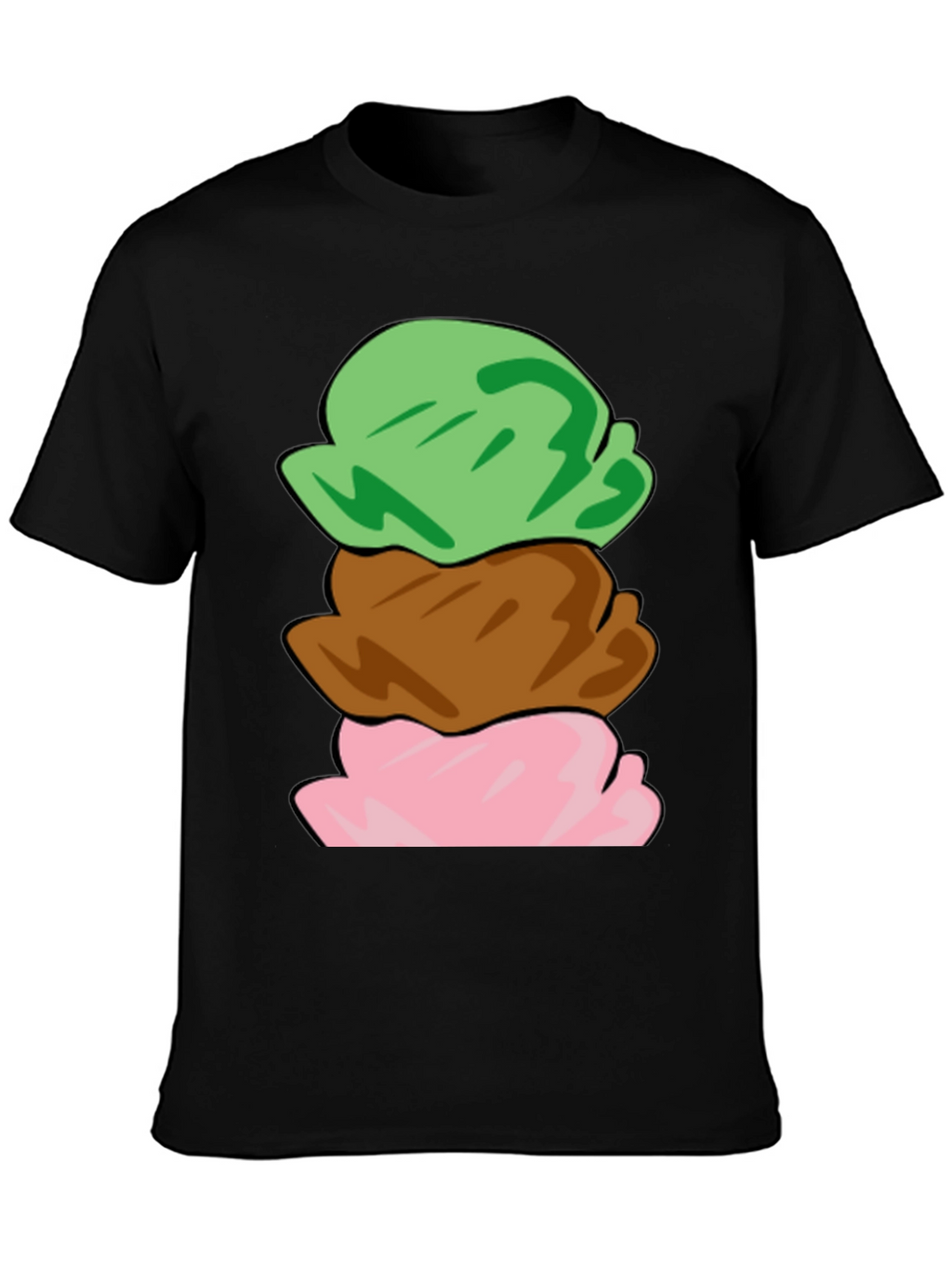Camiseta Helado de Tres Bolas Divertida