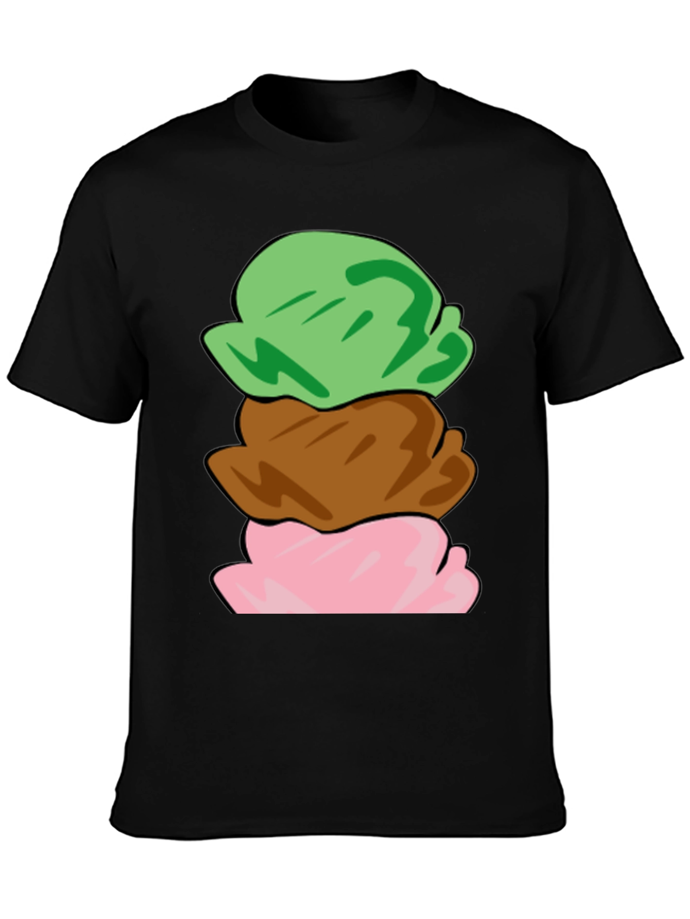 Camiseta Helado de Tres Bolas Divertida