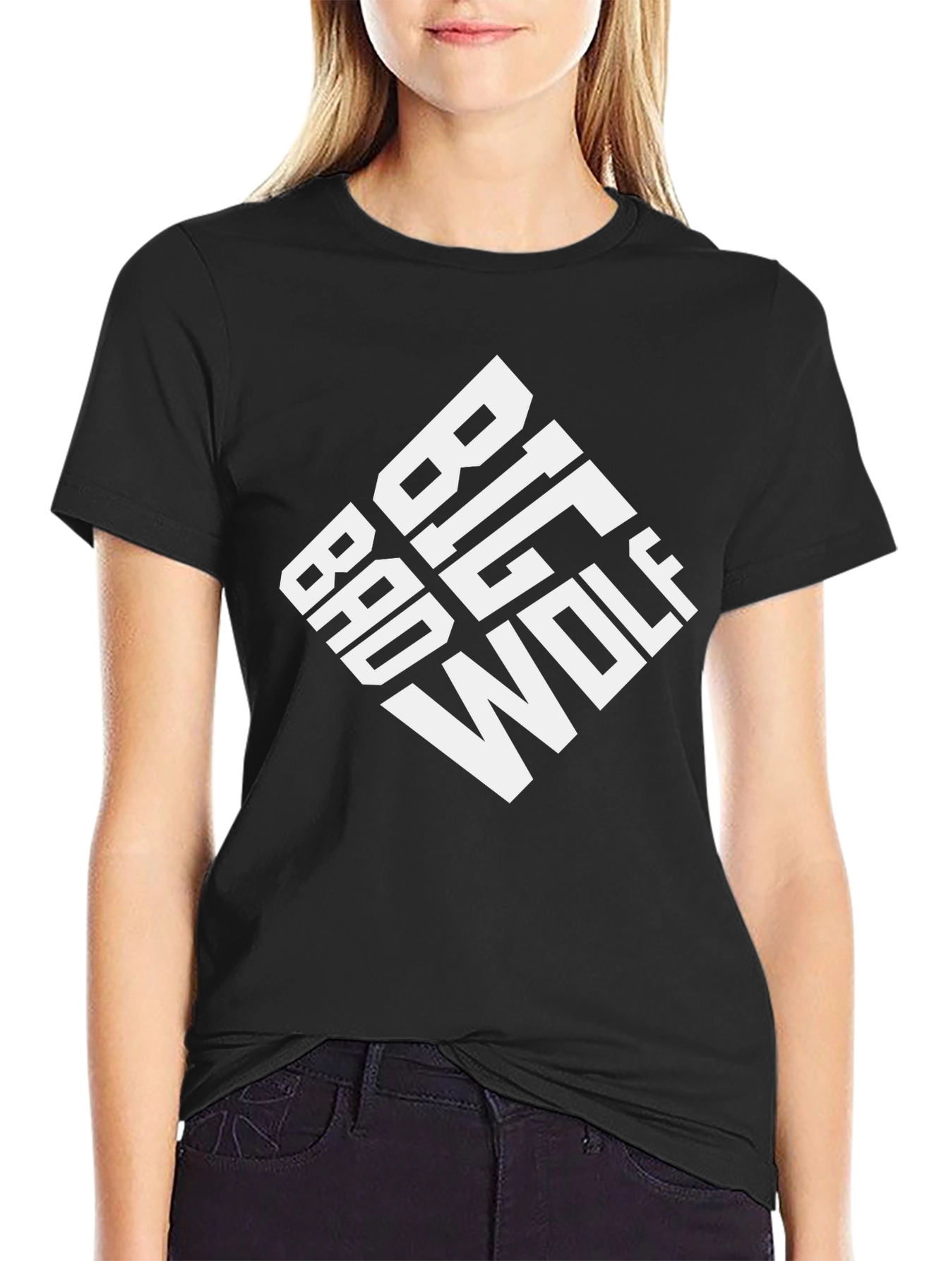 Camiseta Hombre Negra - Diseño Big Bad Wolf