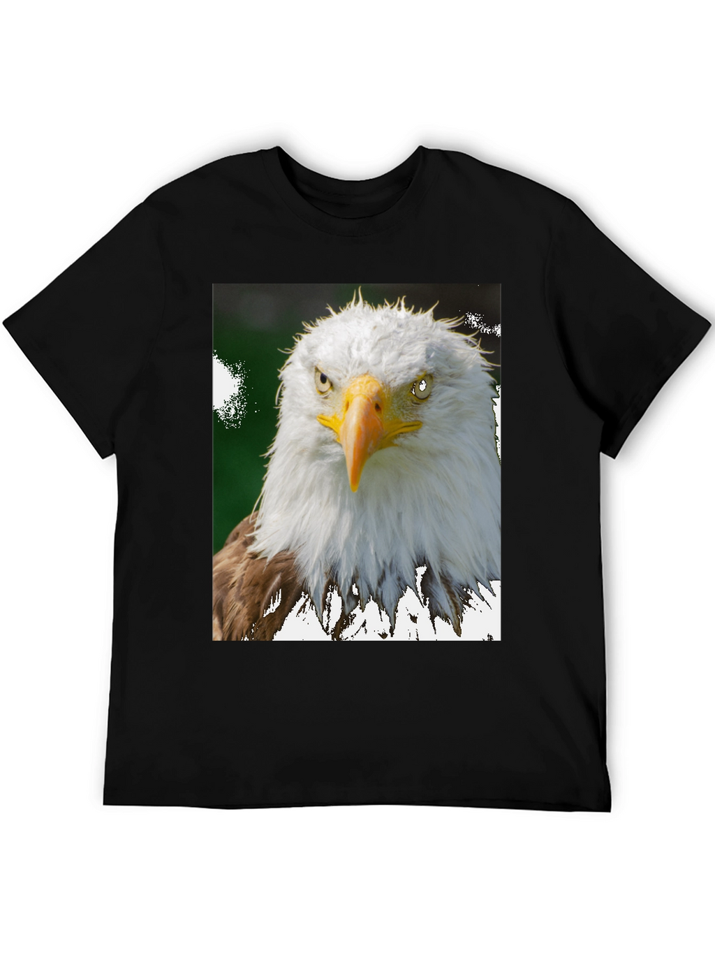 Camiseta Negra con Diseño de Águila Calva