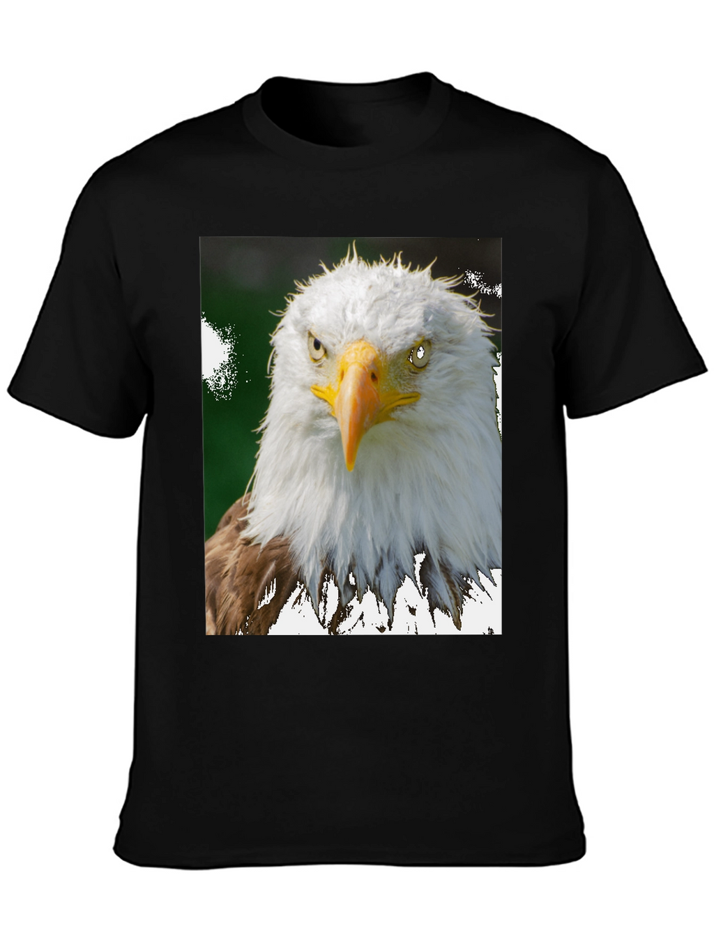 Camiseta Negra con Diseño de Águila Calva