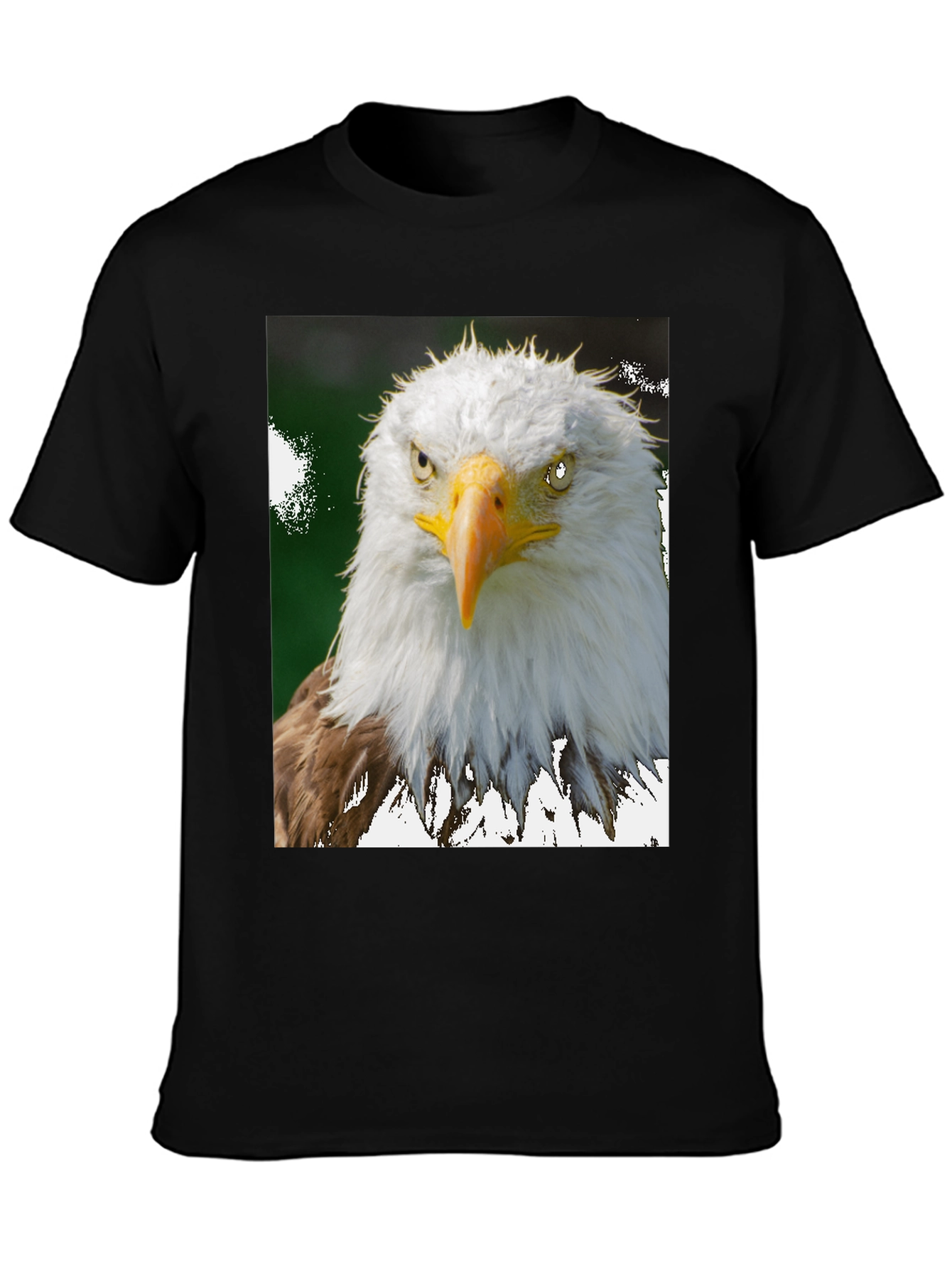 Camiseta Negra con Diseño de Águila Calva