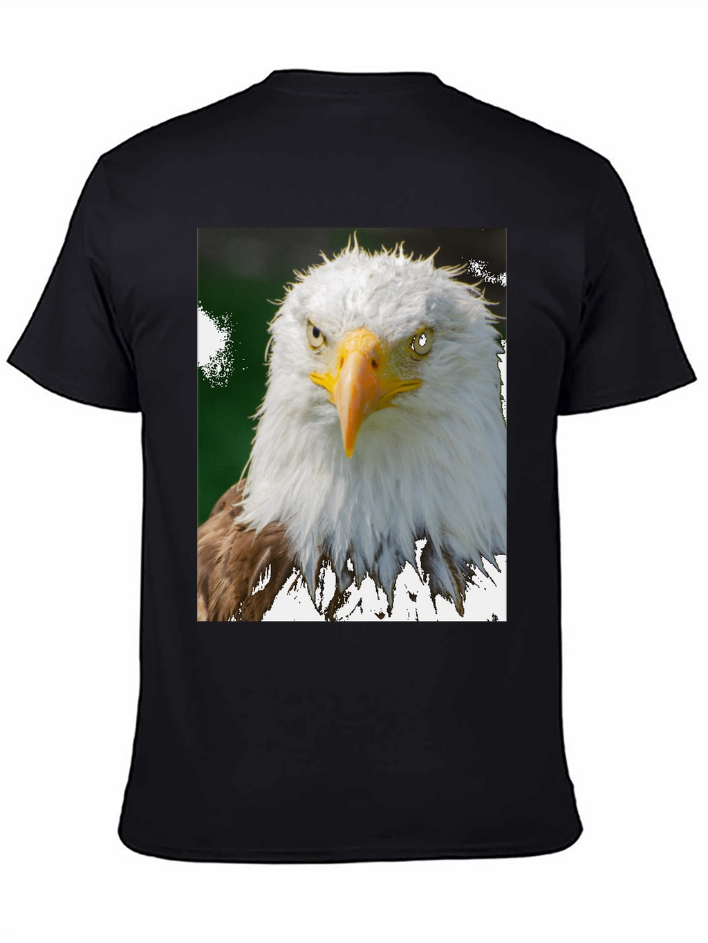 Camiseta Negra con Diseño de Águila Calva