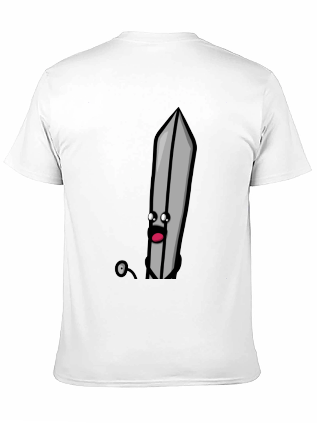 Camiseta Negra con Diseño de Espada Sorprendida