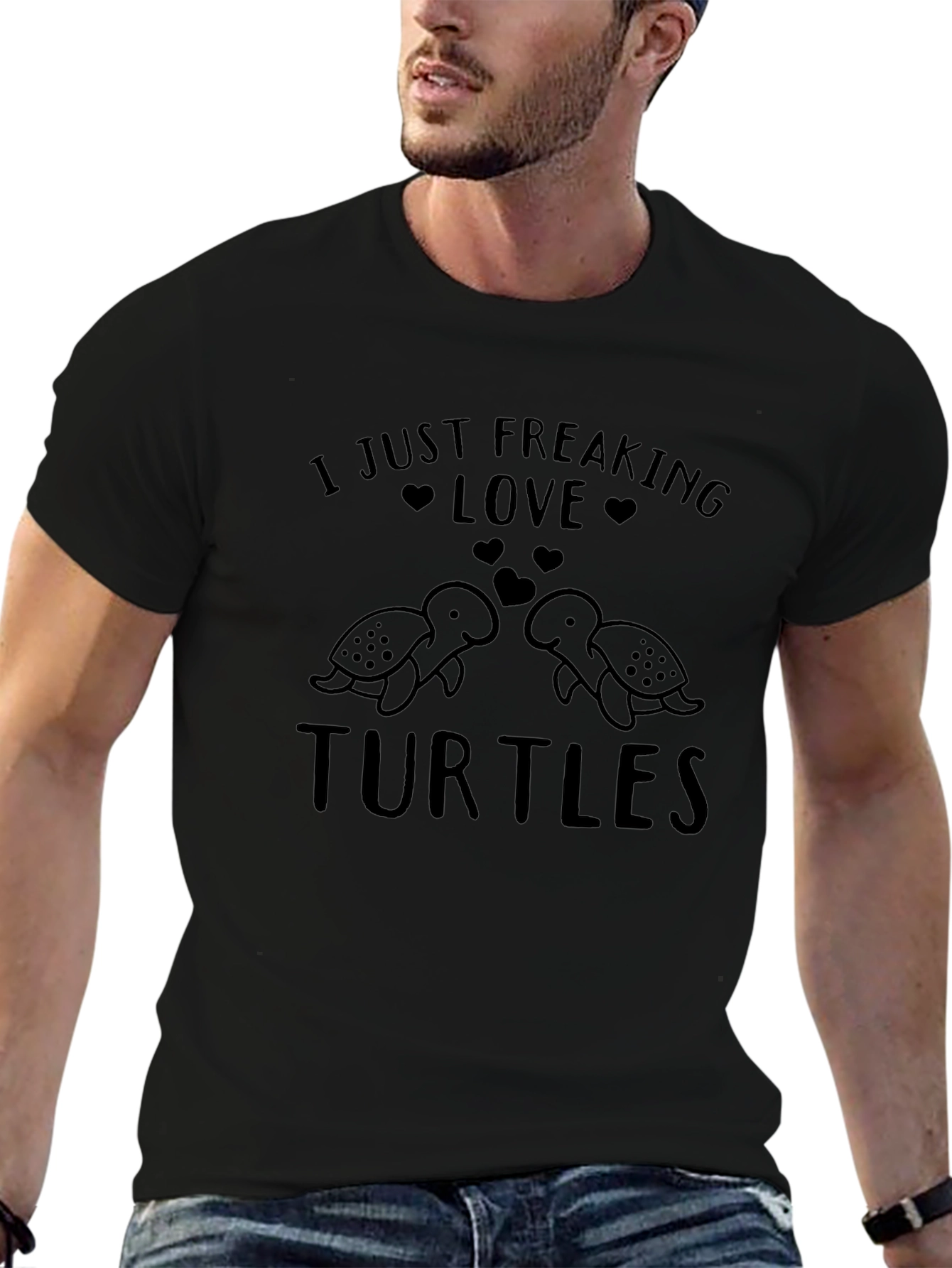 Camiseta Negra Amo las Tortugas