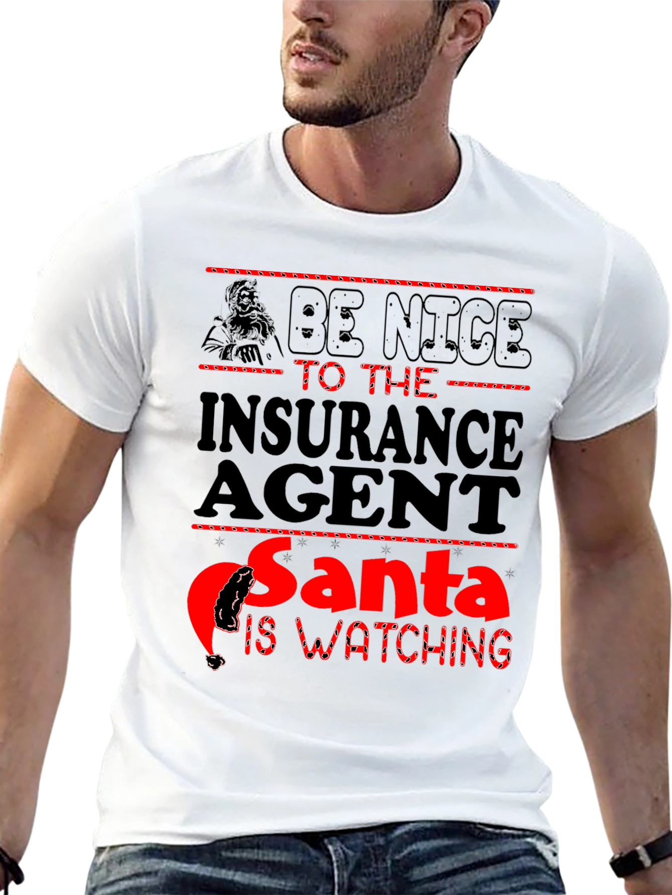 Camiseta de Agente de Seguros - Santa te Vigila