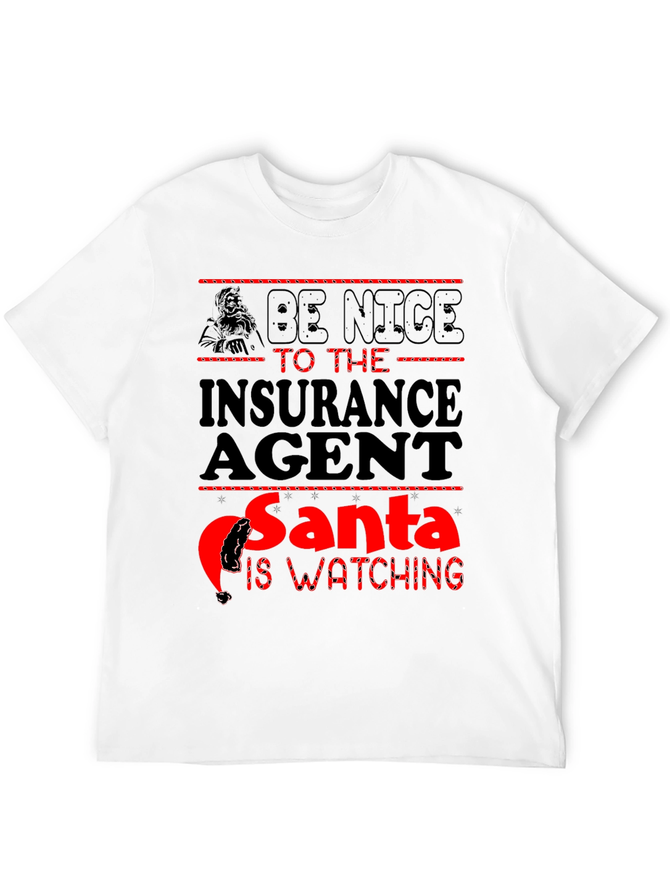Camiseta de Agente de Seguros - Santa te Vigila