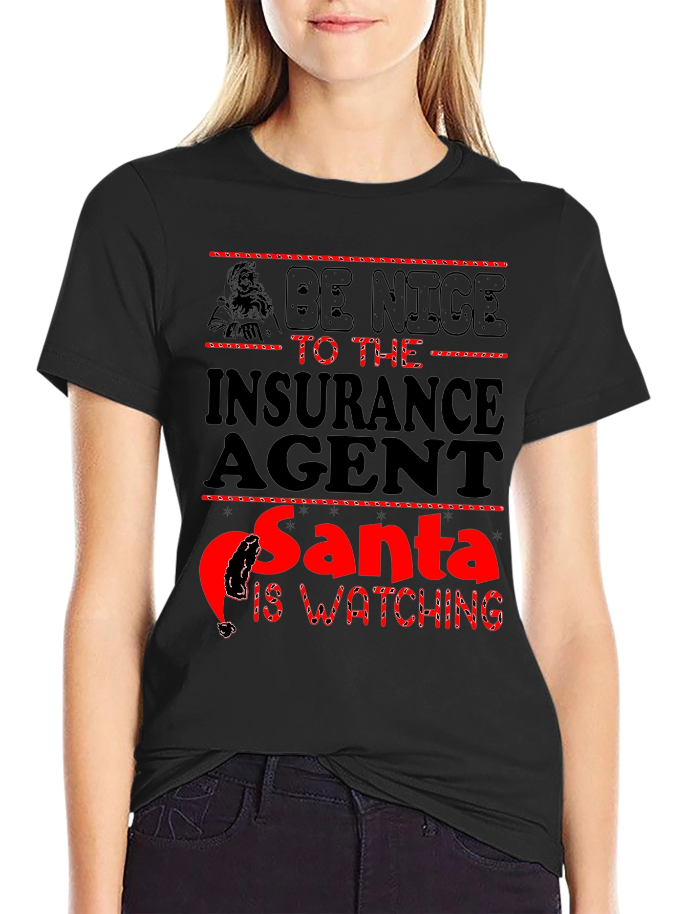 Camiseta de Agente de Seguros - Santa te Vigila