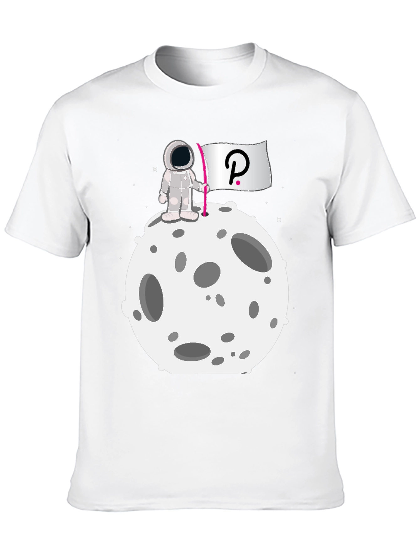 Camiseta Negra Astronauta Polkadot Luna Algodón