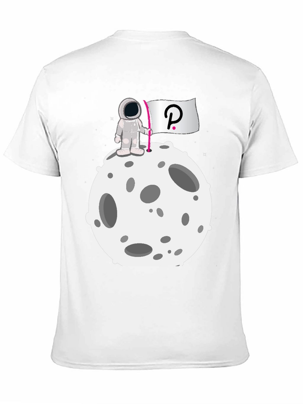 Camiseta Negra Astronauta Polkadot Luna Algodón
