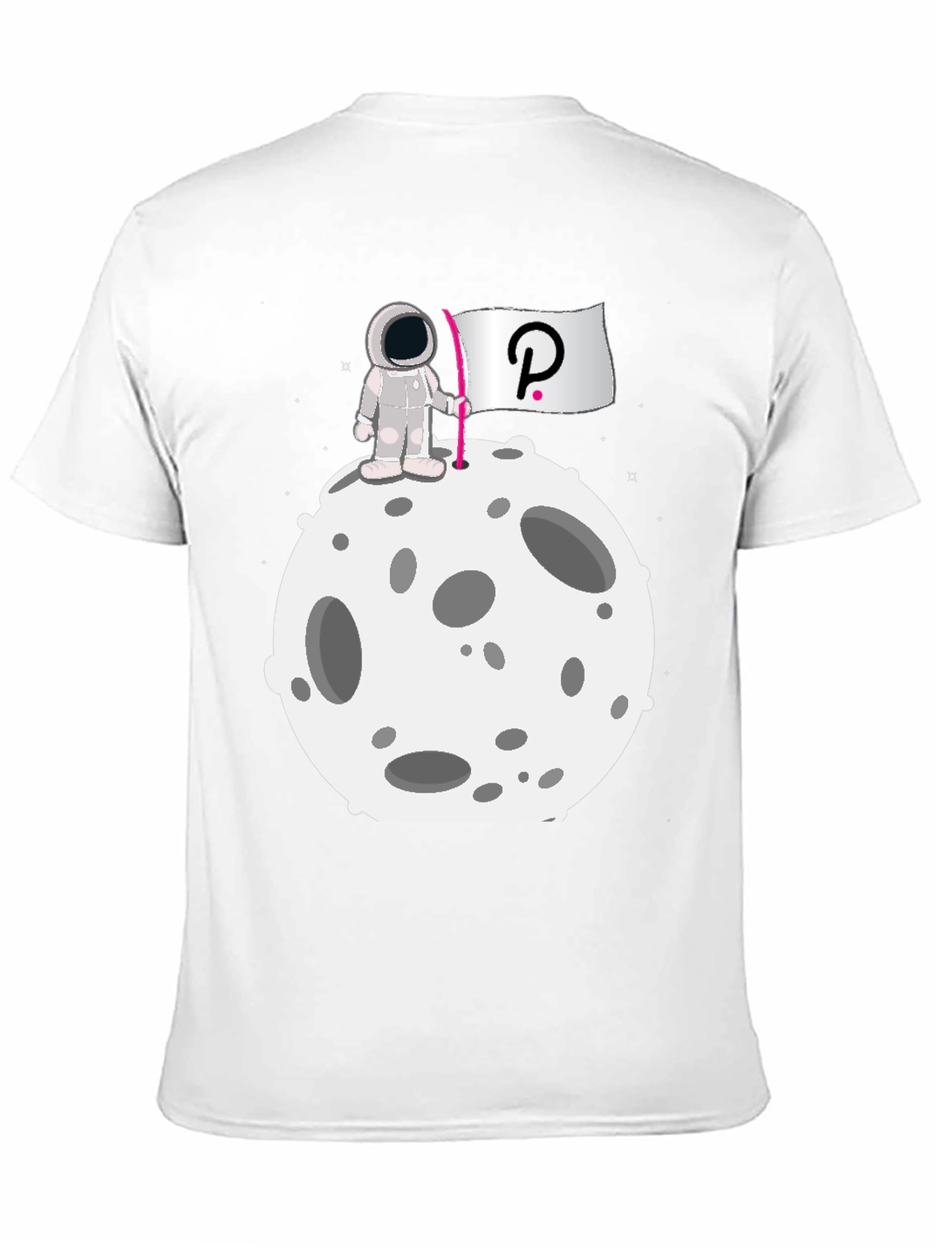 Camiseta Negra Astronauta Polkadot Luna Algodón