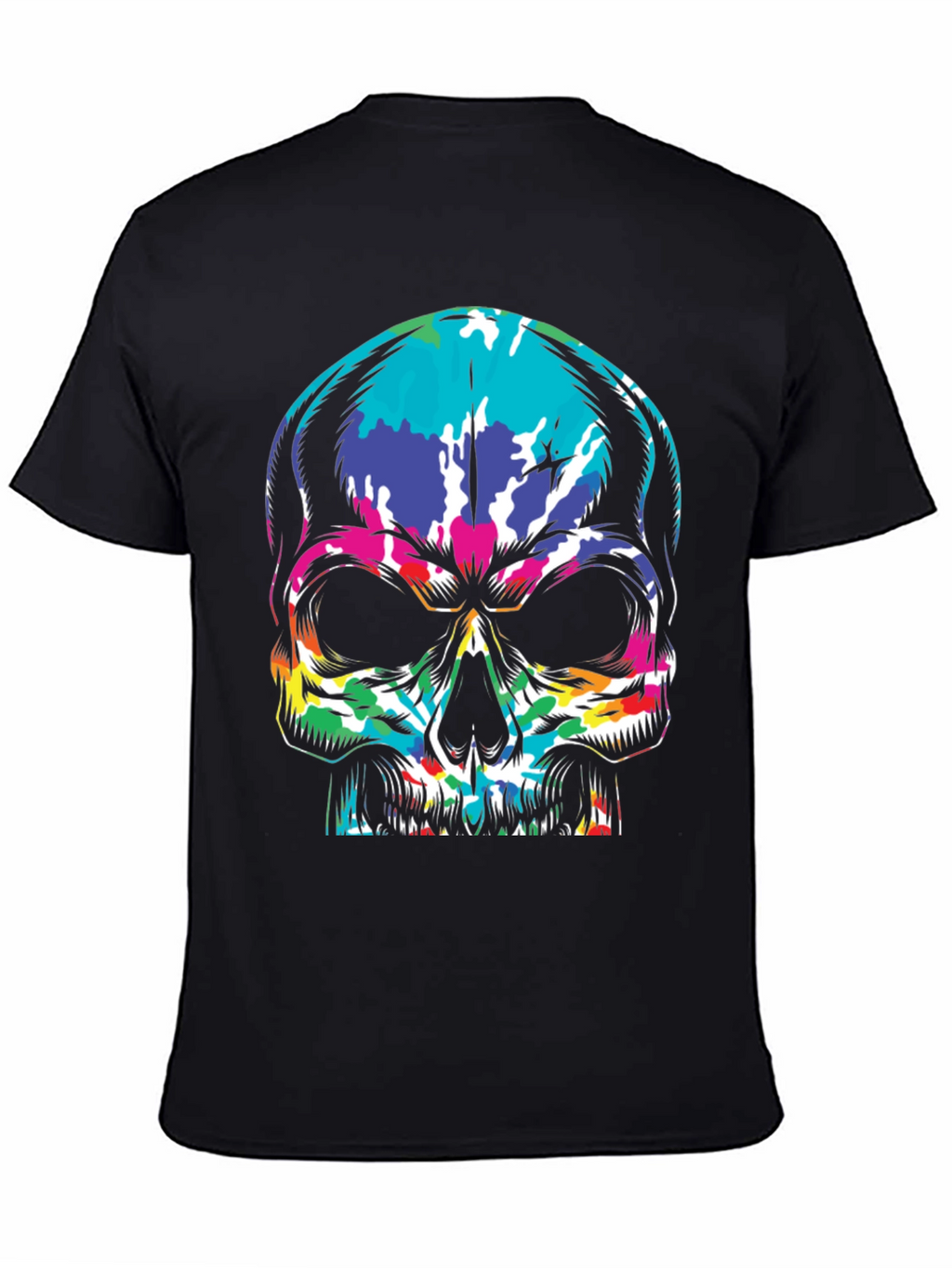 Camiseta Negra con Calavera Psicodélica