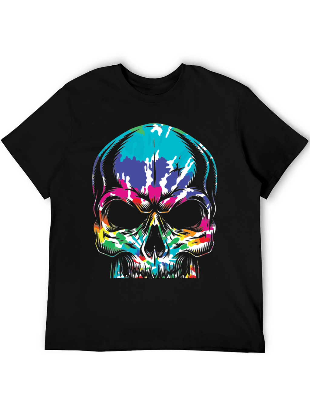Camiseta Negra con Calavera Psicodélica
