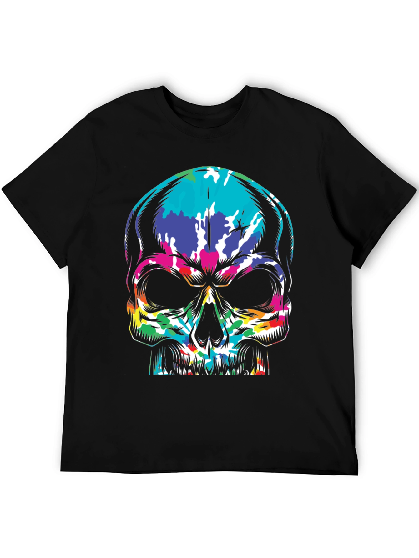 Camiseta Negra con Calavera Psicodélica