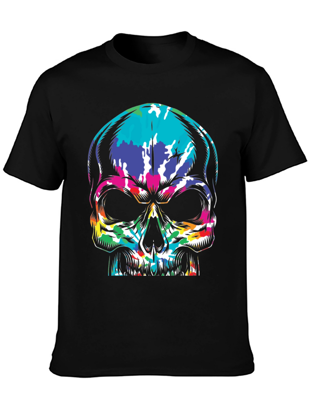 Camiseta Negra con Calavera Psicodélica