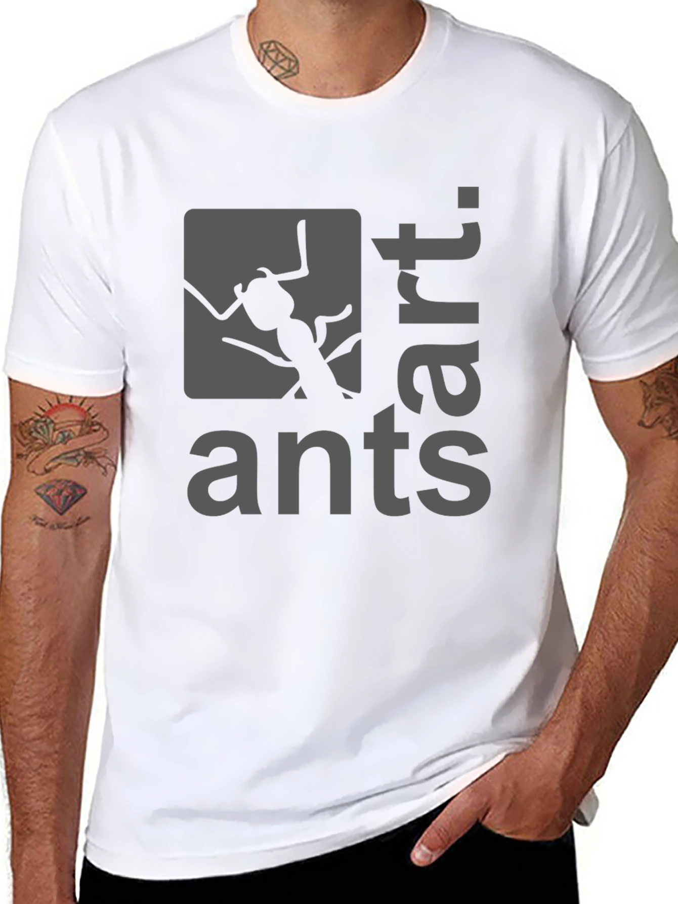 Camiseta Negra con Diseño Ants Art