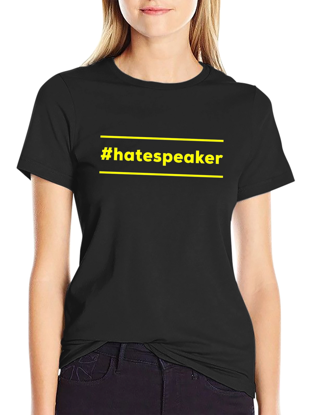 Camiseta Negra #hatespeaker con Diseño Único