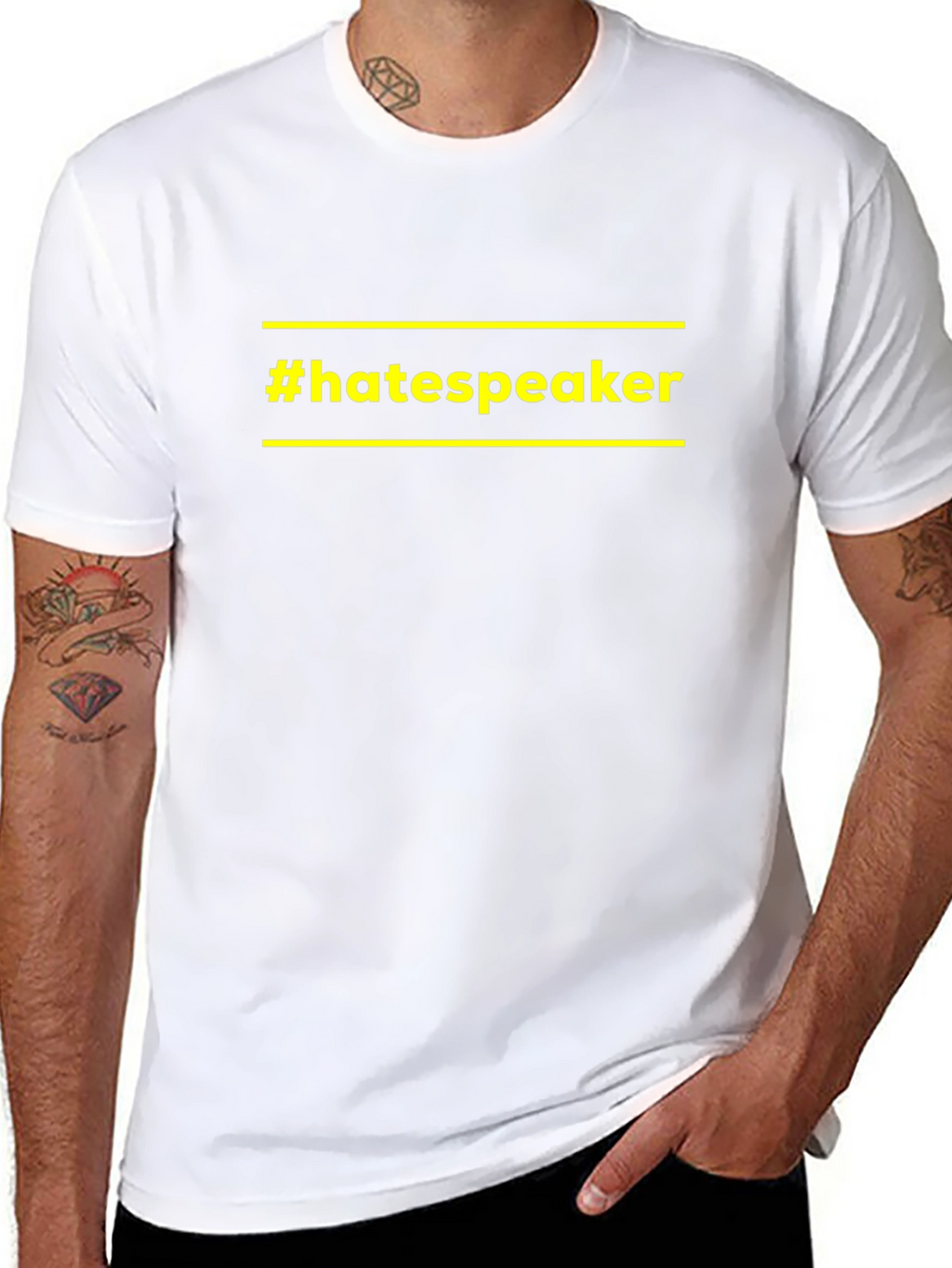 Camiseta Negra #hatespeaker con Diseño Único