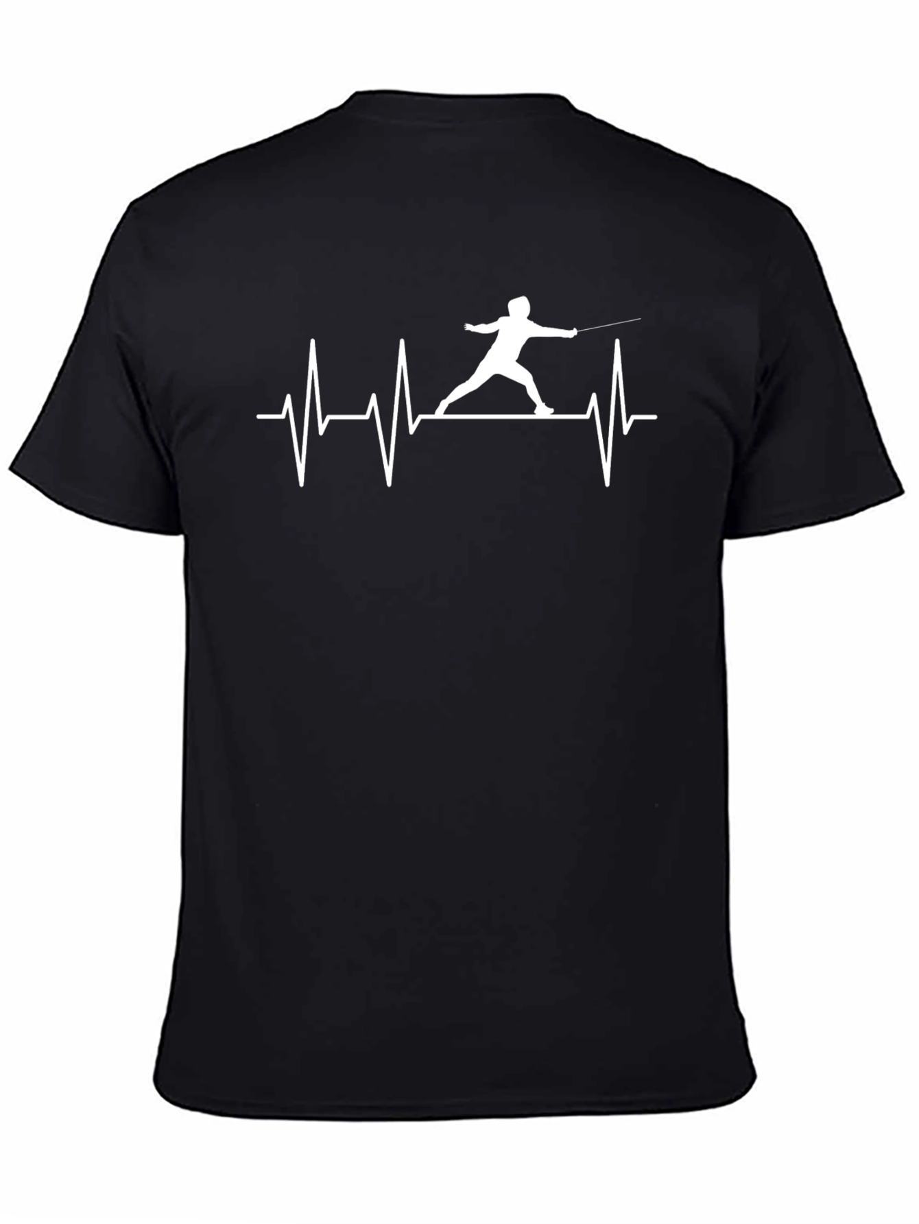 Camiseta Negra con Diseño de Esgrima
