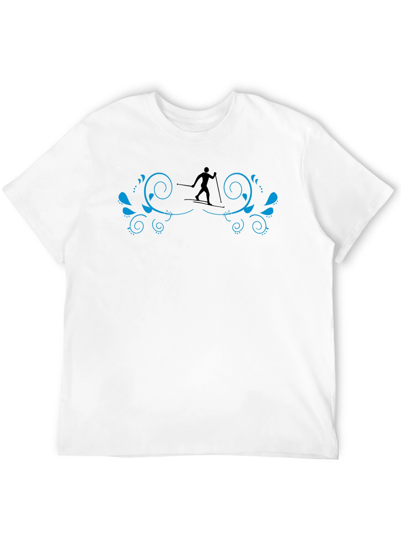 Camiseta Negra con Diseño de Esquí Artístico