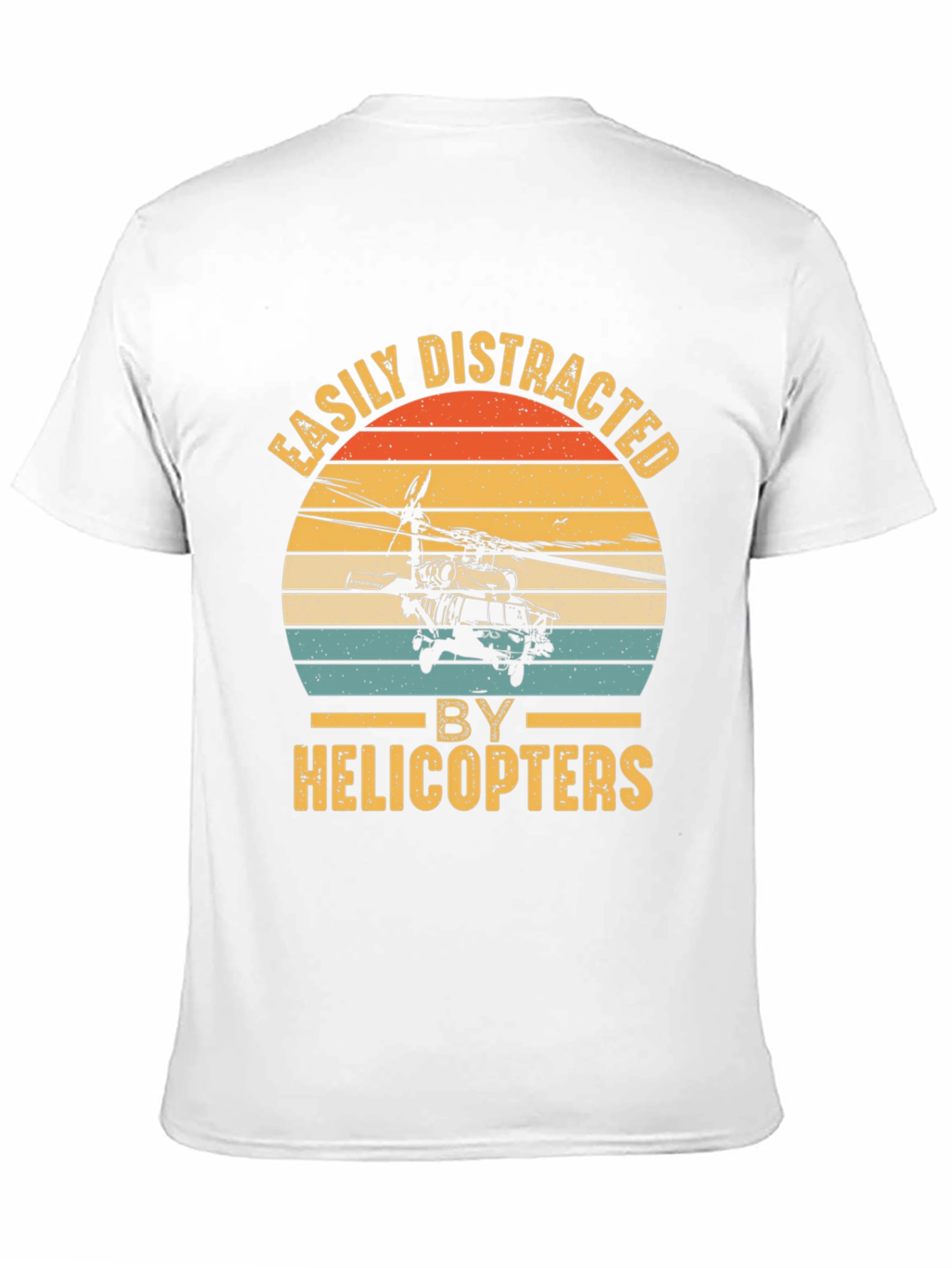 Camiseta Negra con Diseño de Helicóptero Retro