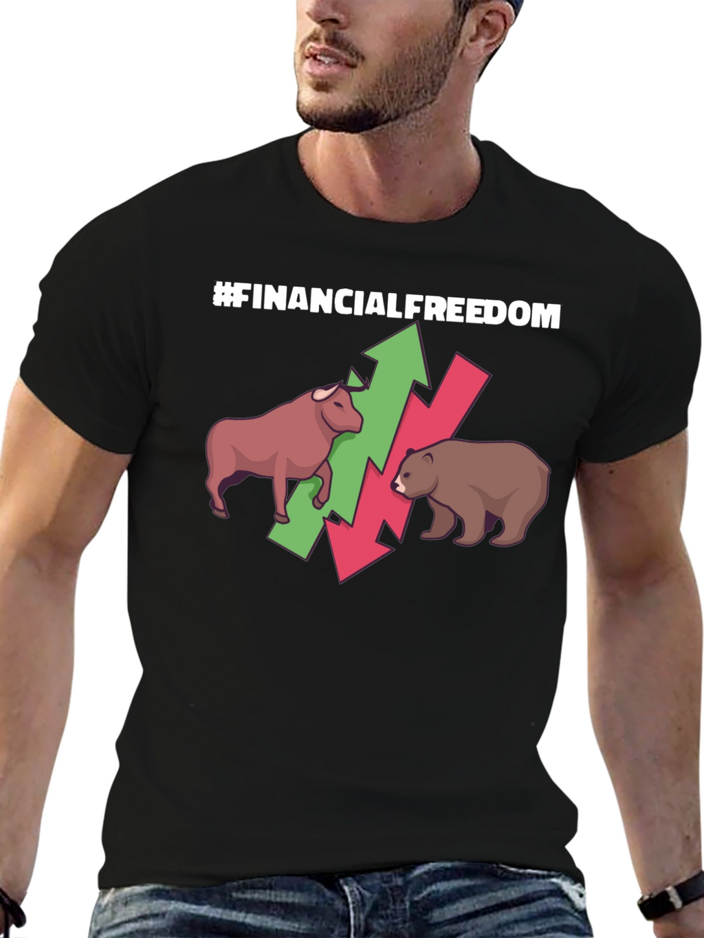 Camiseta #FinancialFreedom Bull & Bear