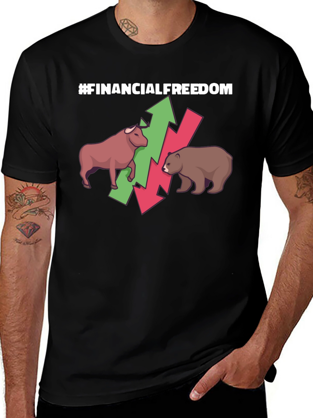 Camiseta #FinancialFreedom Bull & Bear