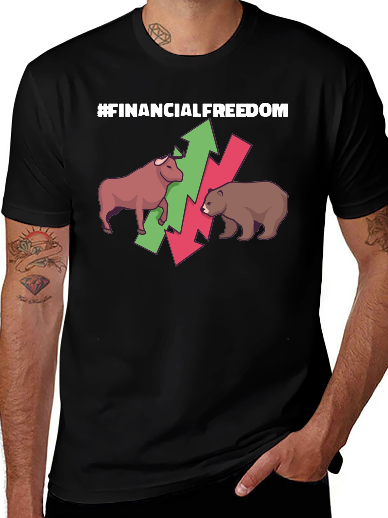Camiseta #FinancialFreedom Bull & Bear