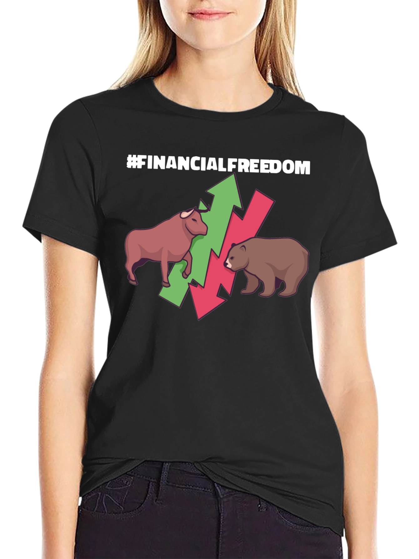 Camiseta #FinancialFreedom Bull & Bear