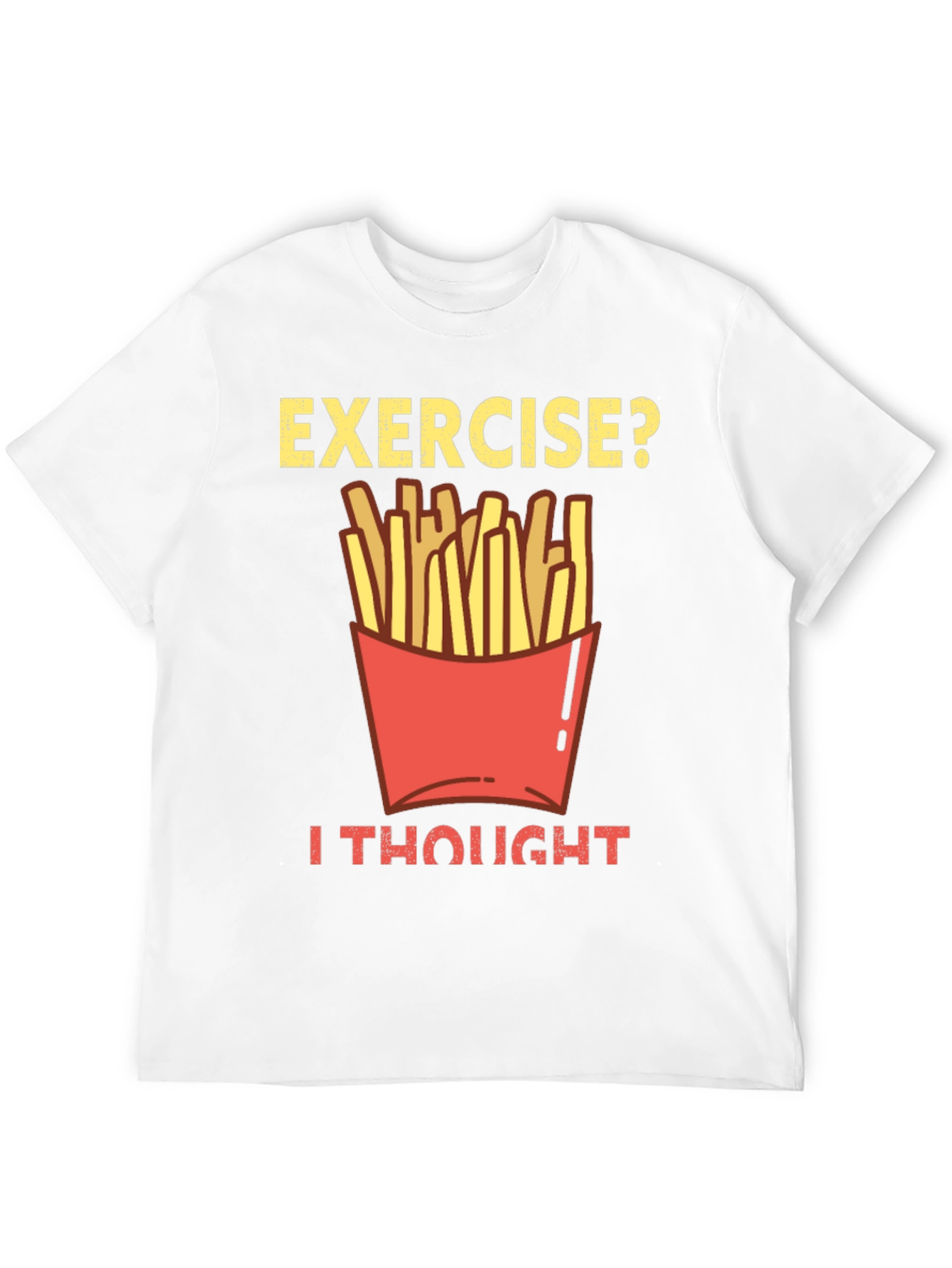 Camiseta Divertida Ejercicio? con Diseño de Papas Fritas