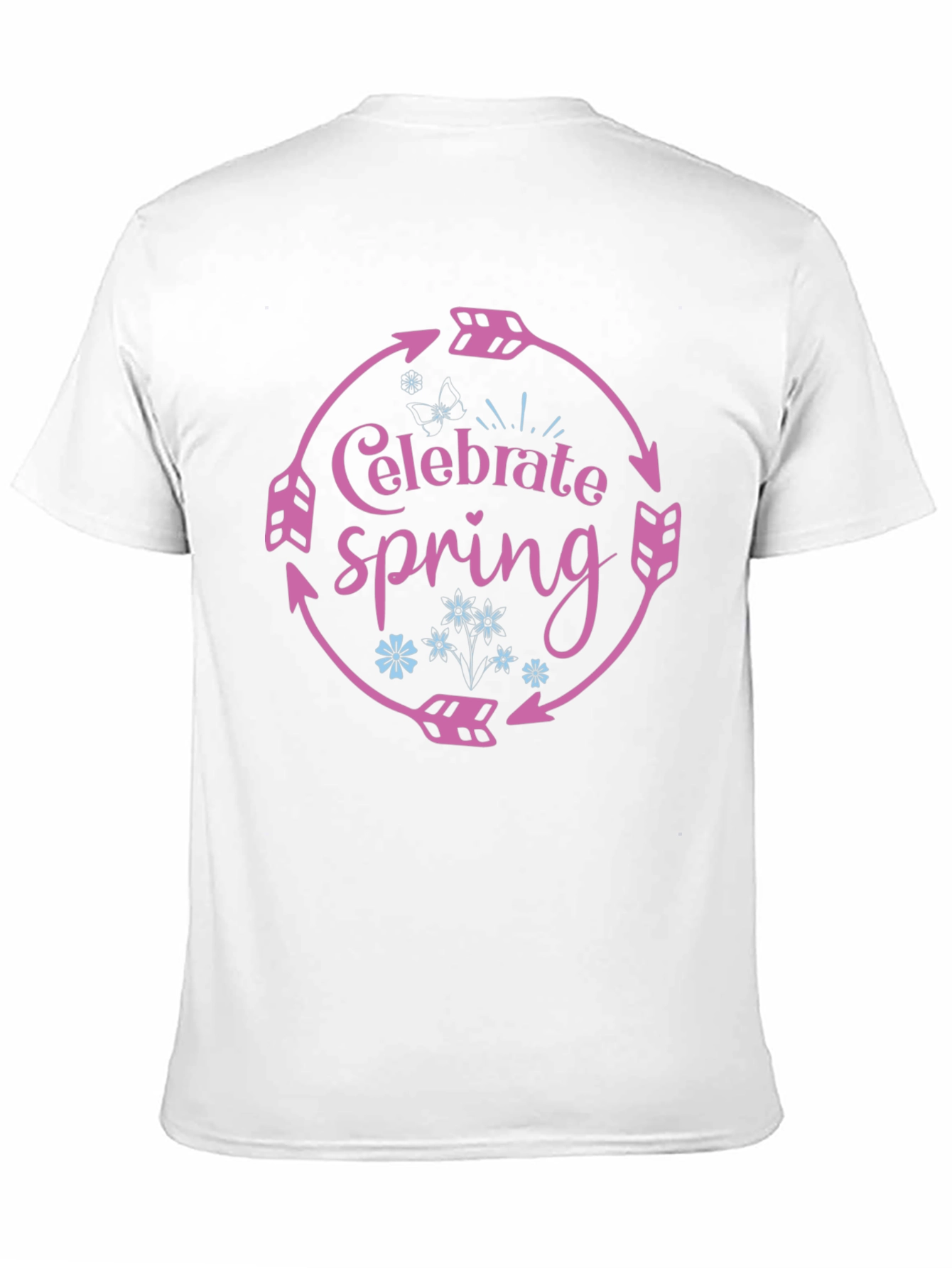 Camiseta Negra Celebra la Primavera Diseño Floral