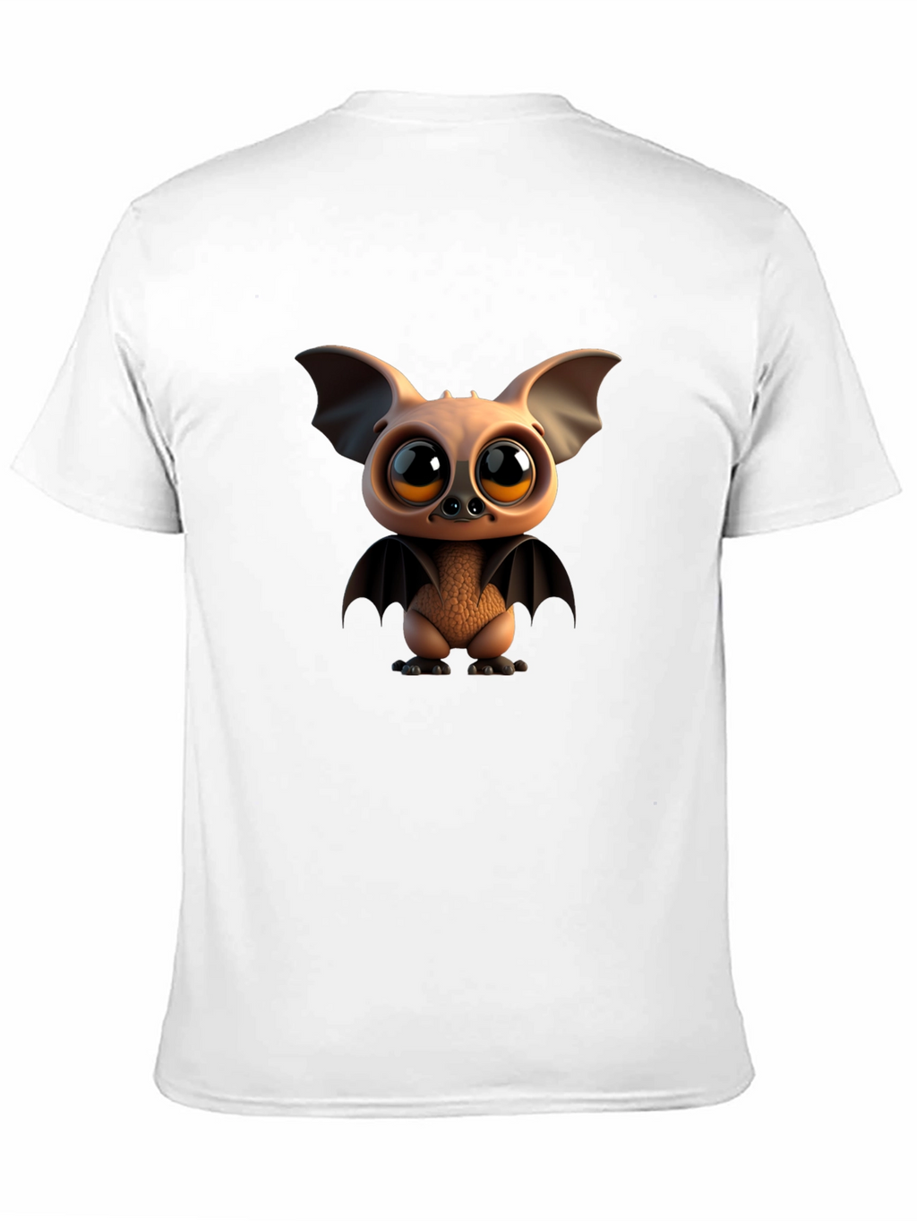 Camiseta Negra con Diseño de Murciélago Animado