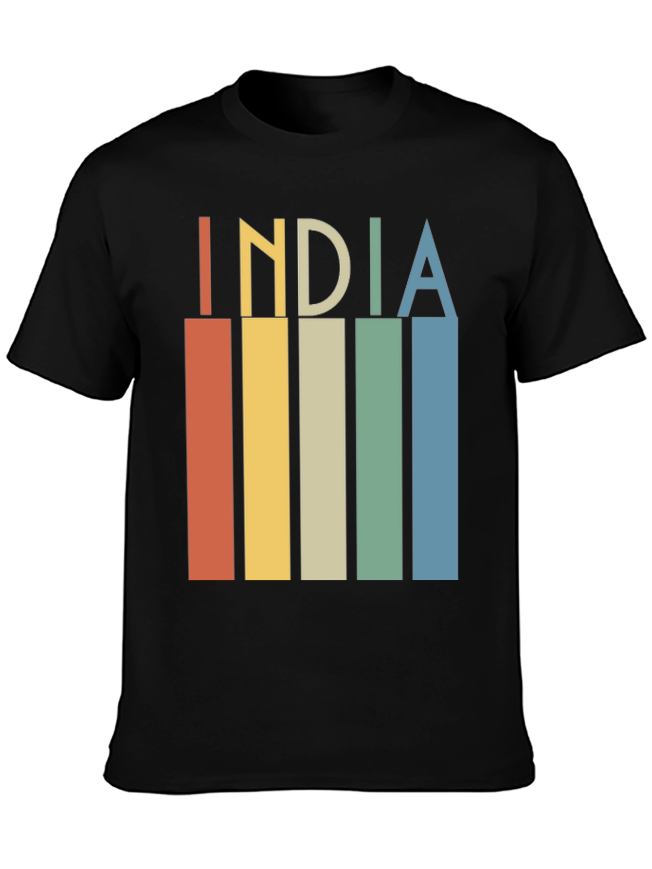 Camiseta Hombre INDIA Retro Vintage Diseño Algodón
