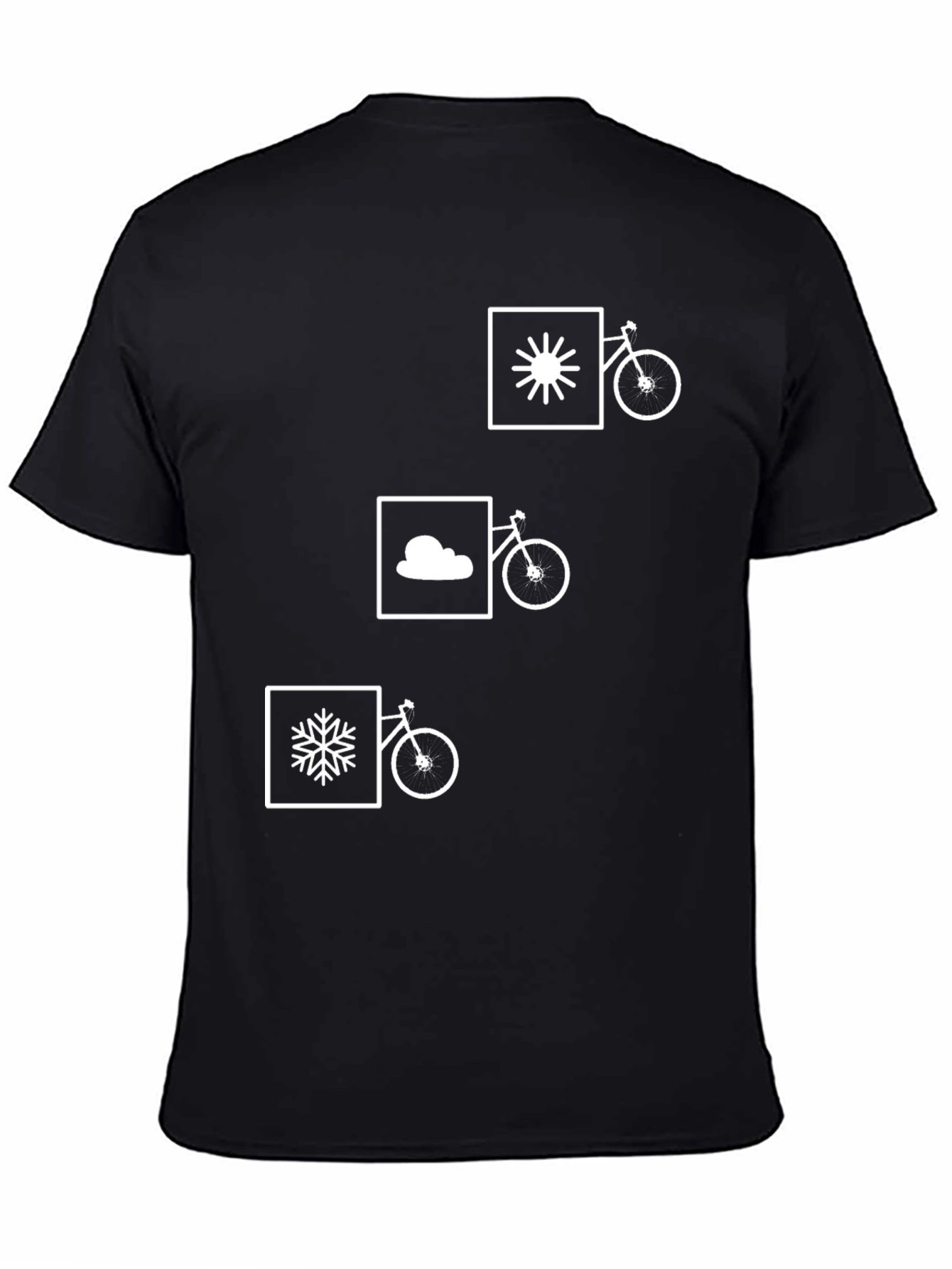 Camiseta Negra con Diseño de Bicicleta Climática