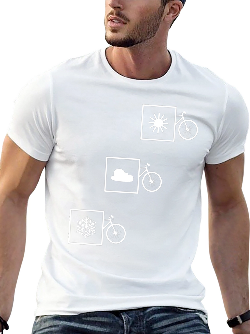 Camiseta Negra con Diseño de Bicicleta Climática
