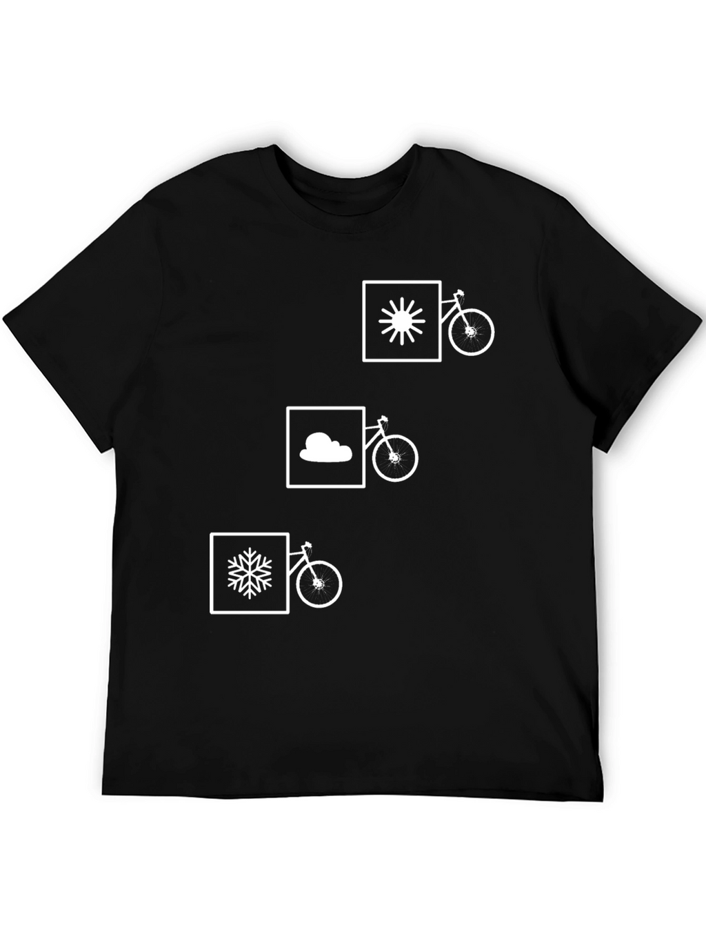 Camiseta Negra con Diseño de Bicicleta Climática
