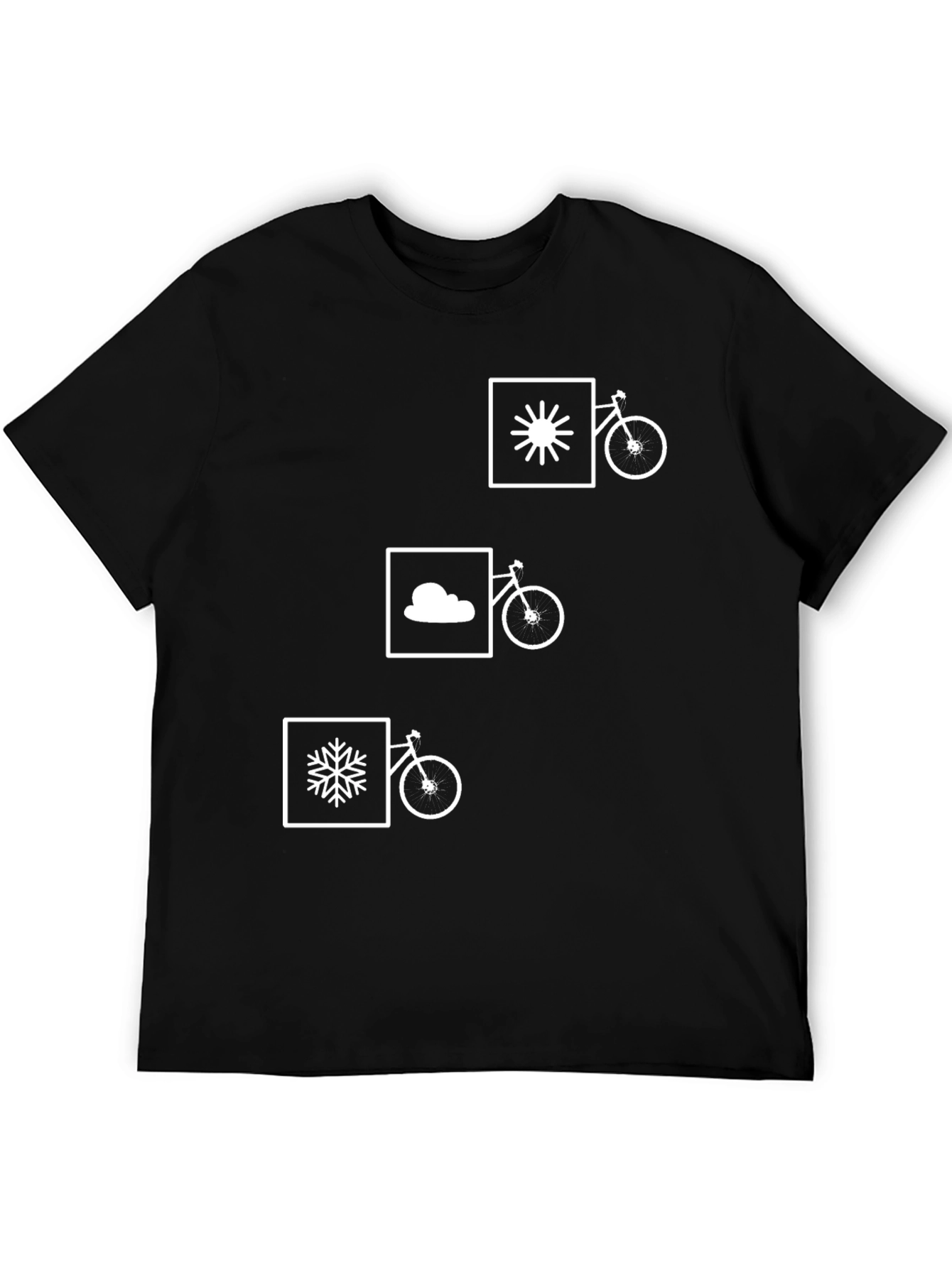Camiseta Negra con Diseño de Bicicleta Climática