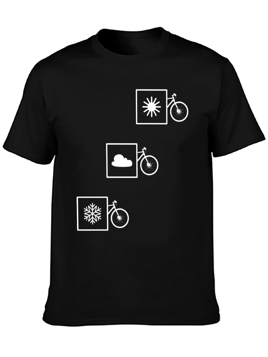 Camiseta Negra con Diseño de Bicicleta Climática