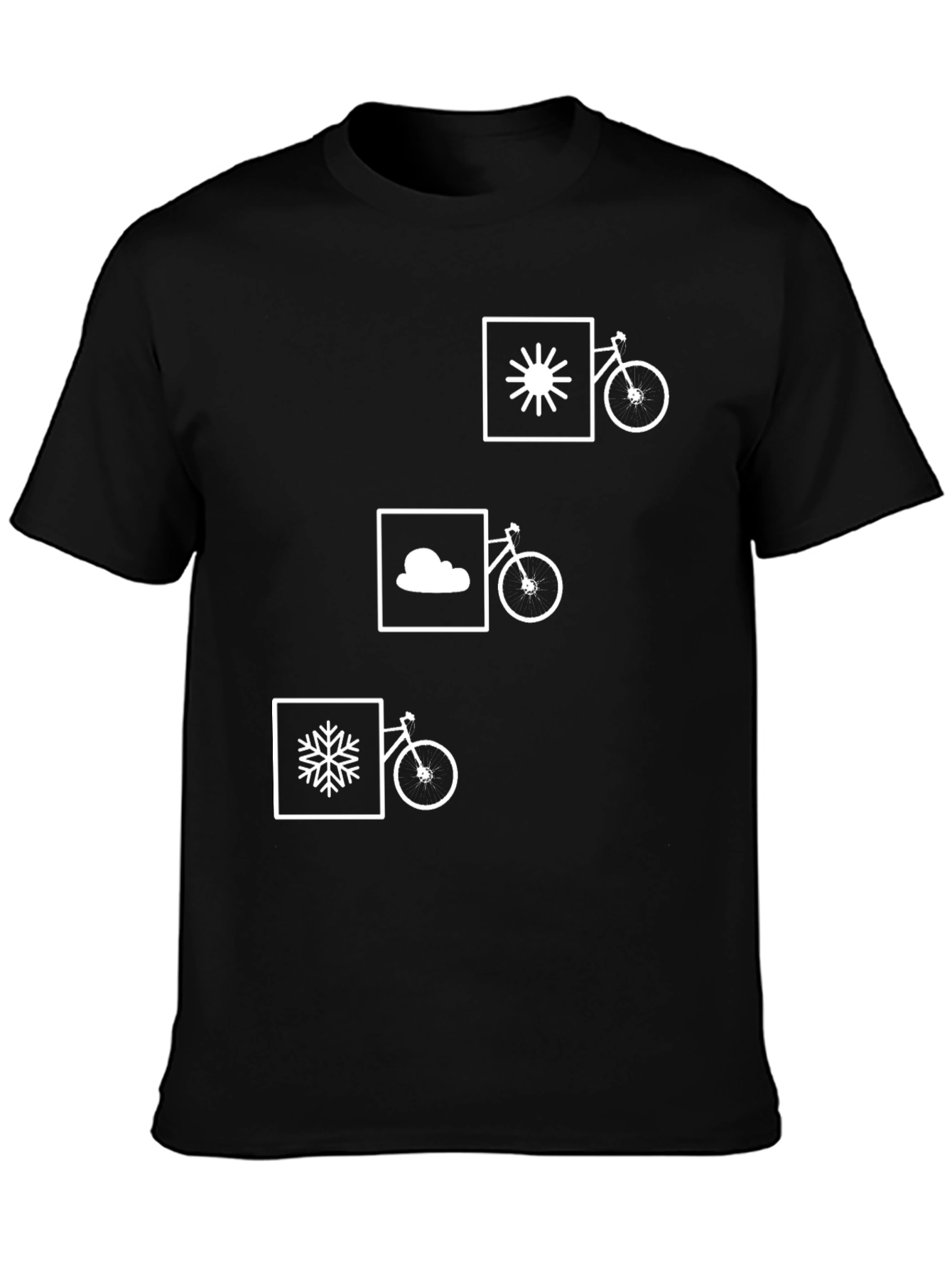 Camiseta Negra con Diseño de Bicicleta Climática