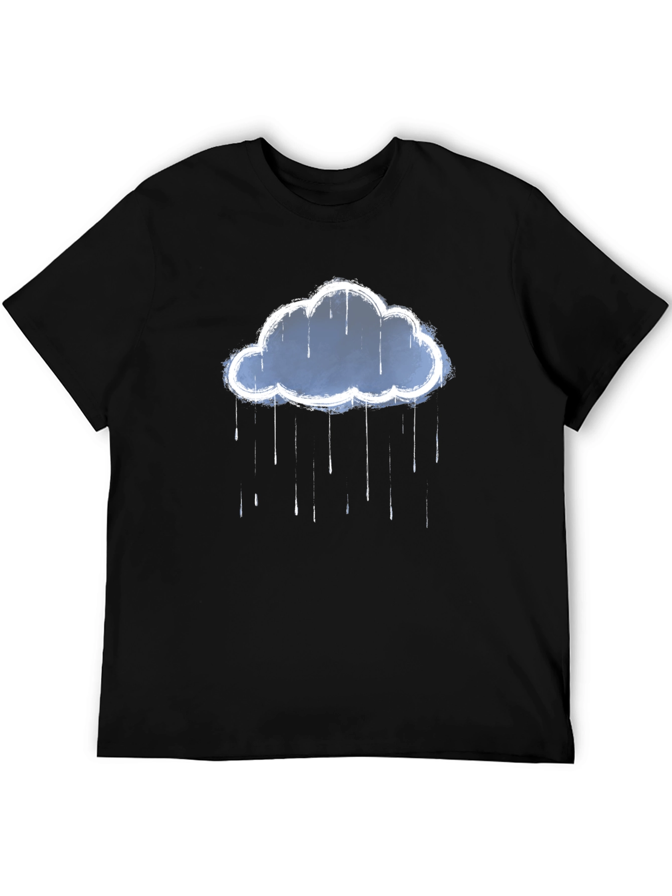 Camiseta Negra con Diseño de Nube Lluviosa