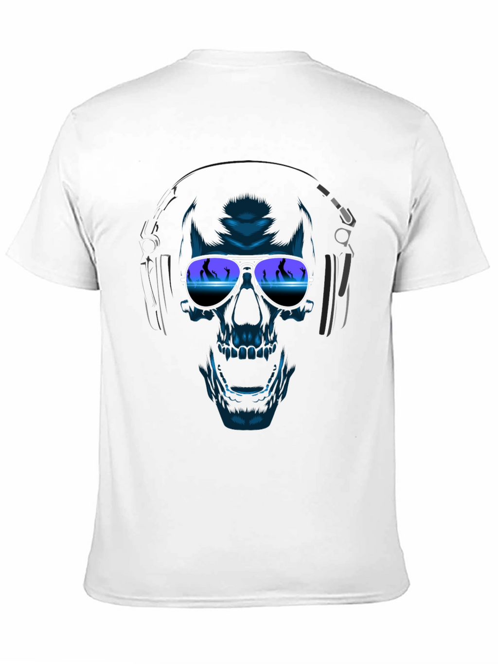 Camiseta Negra con Diseño de Calavera DJ