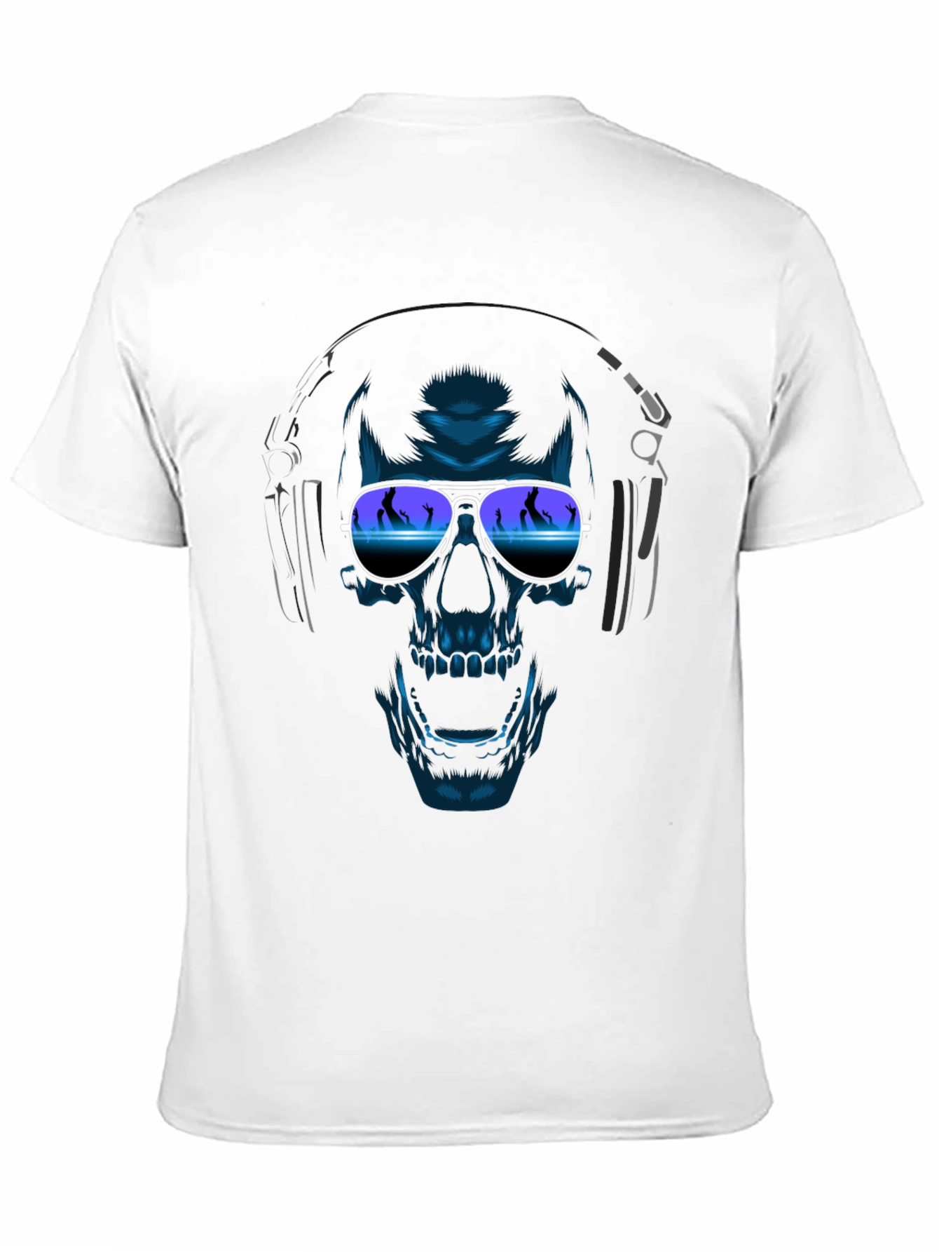 Camiseta Negra con Diseño de Calavera DJ