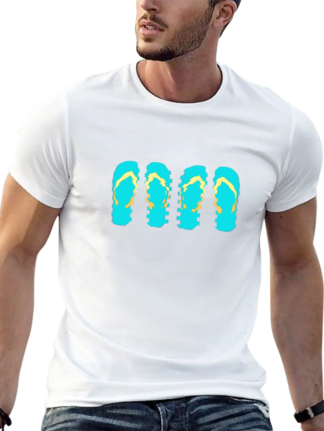 Camiseta Negra con Diseño de Chanclas Pixeladas