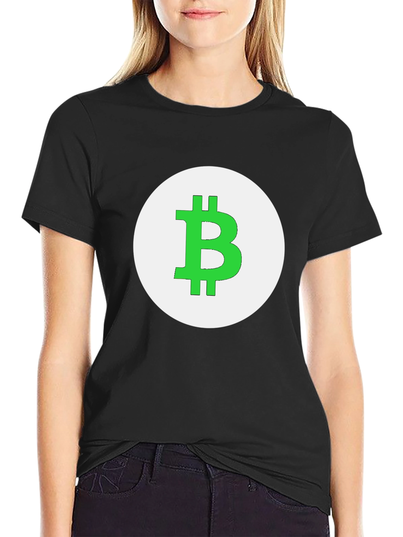 Camiseta Negra Bitcoin - Diseño Circular