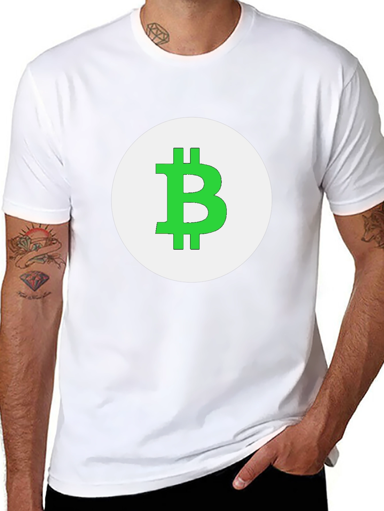 Camiseta Negra Bitcoin - Diseño Circular