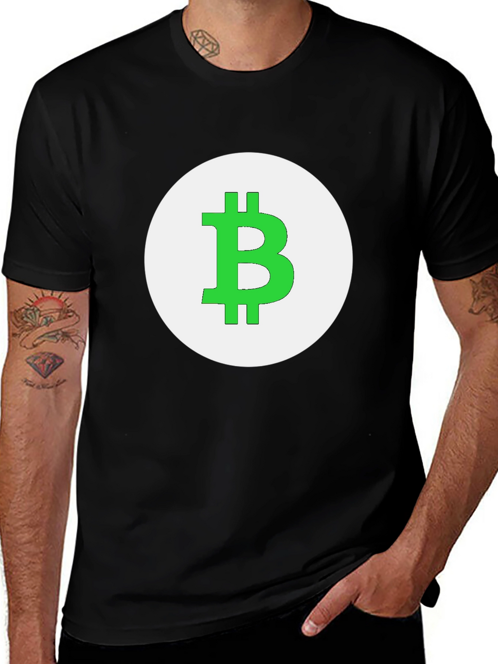 Camiseta Negra Bitcoin - Diseño Circular