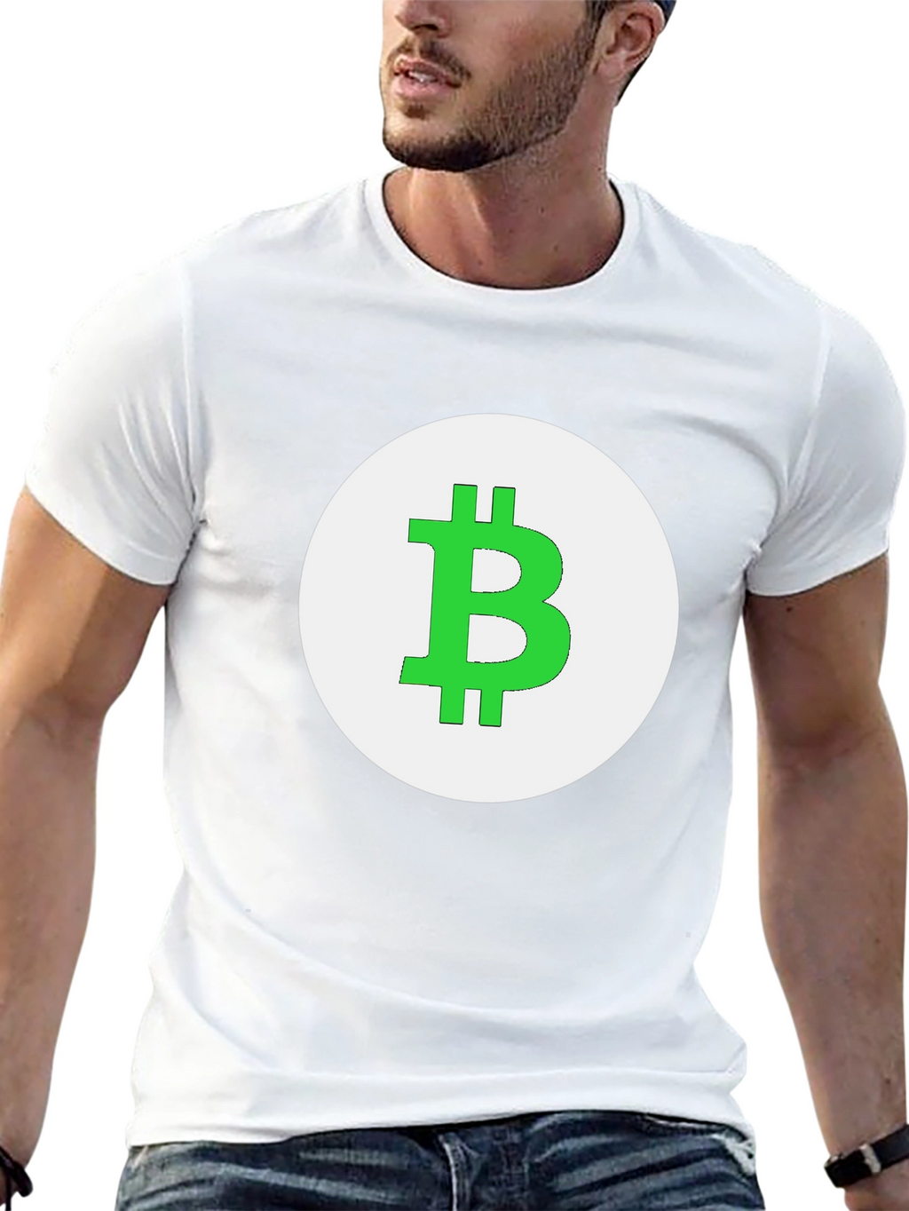 Camiseta Negra Bitcoin - Diseño Circular