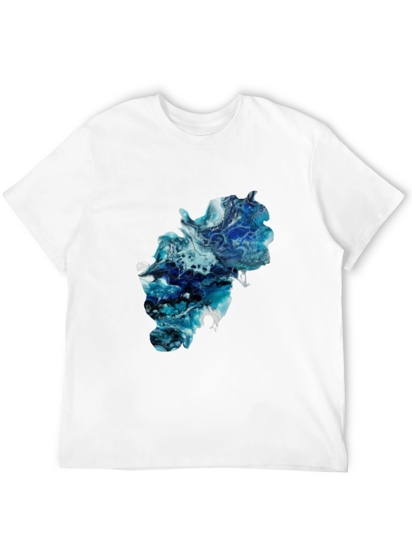 Camiseta Negra con Diseño Abstracto Azul