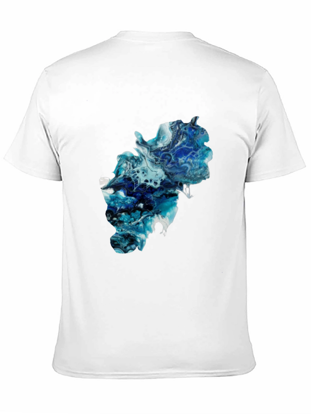 Camiseta Negra con Diseño Abstracto Azul
